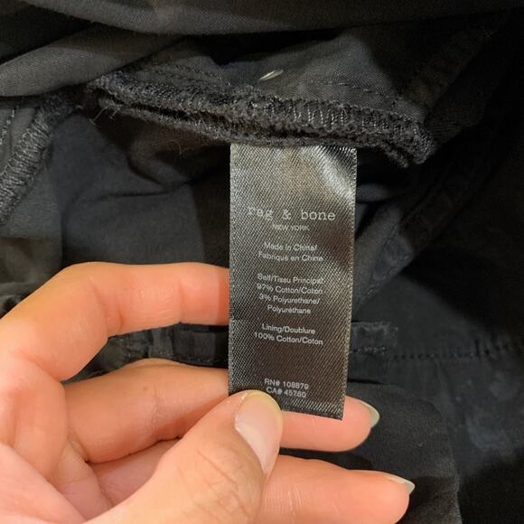 Rag & Bone Shorts Womens 26 Faded Black Cotton Blend Raw Hem Flat Front Pockets - Picture 7 of 11